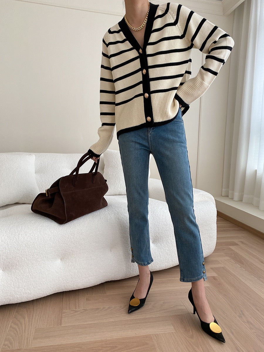 Color-Block Striped Jacket