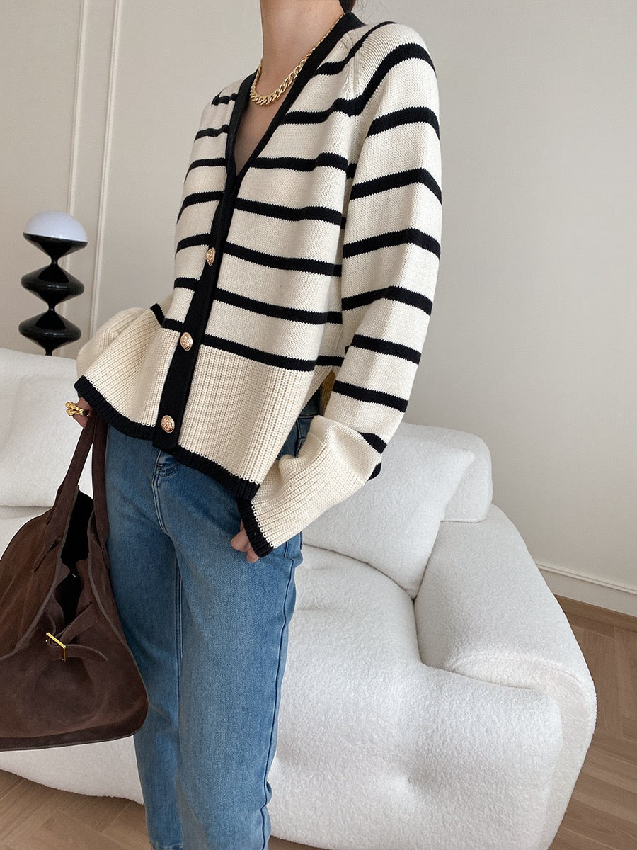 Color-Block Striped Jacket