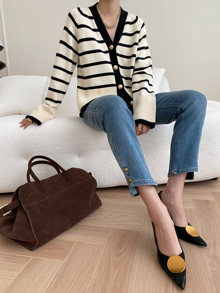 Color-Block Striped Jacket