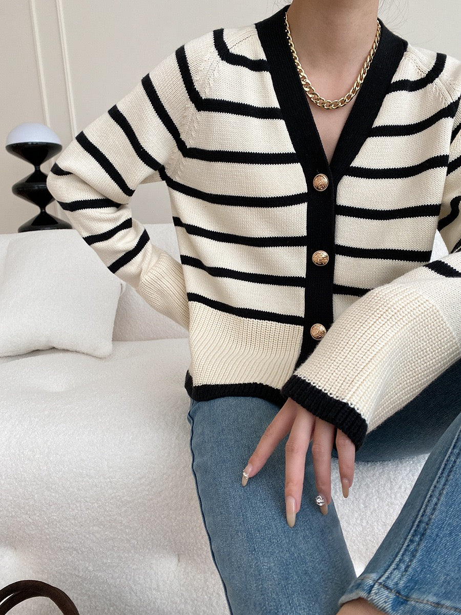 Color-Block Striped Jacket