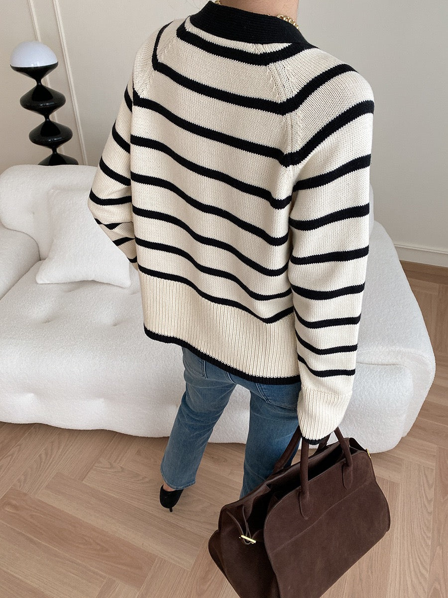 Color-Block Striped Jacket