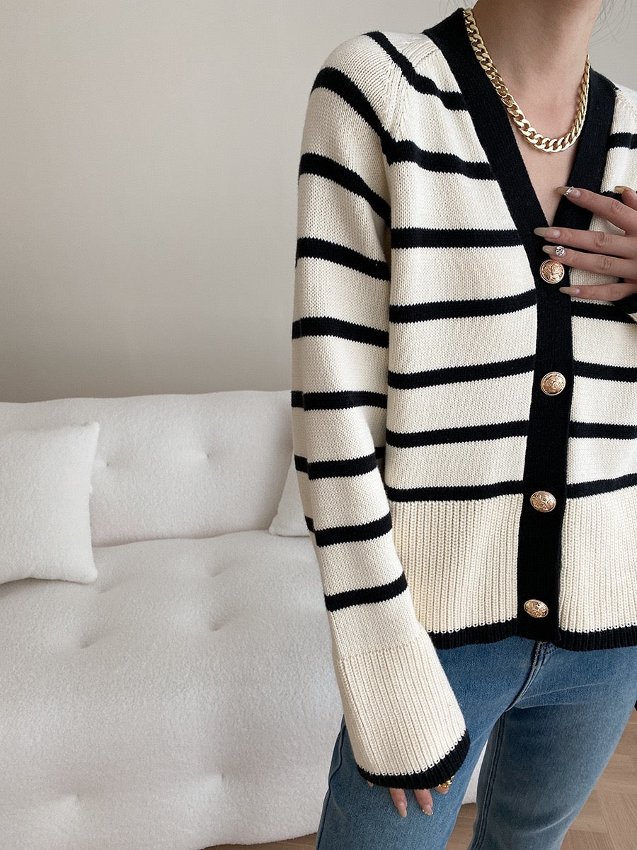 Color-Block Striped Jacket