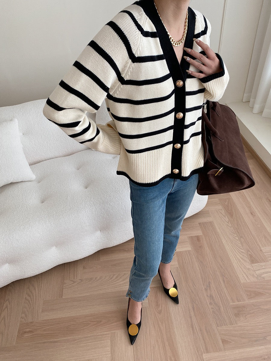 Color-Block Striped Jacket