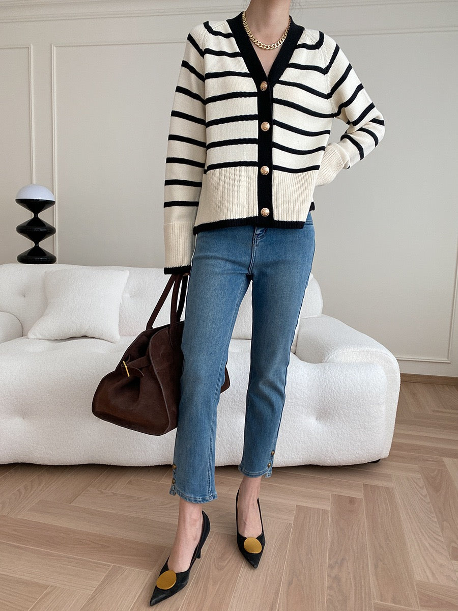 Color-Block Striped Jacket