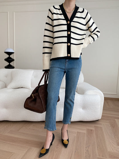 Color-Block Striped Jacket