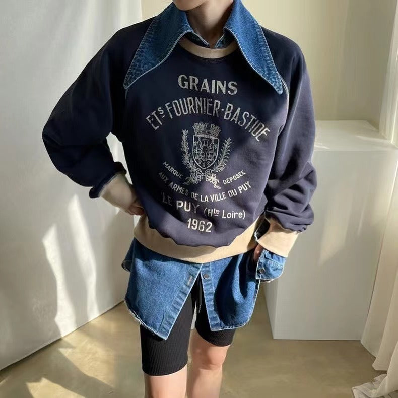 Oversized Collar Denim Shirt