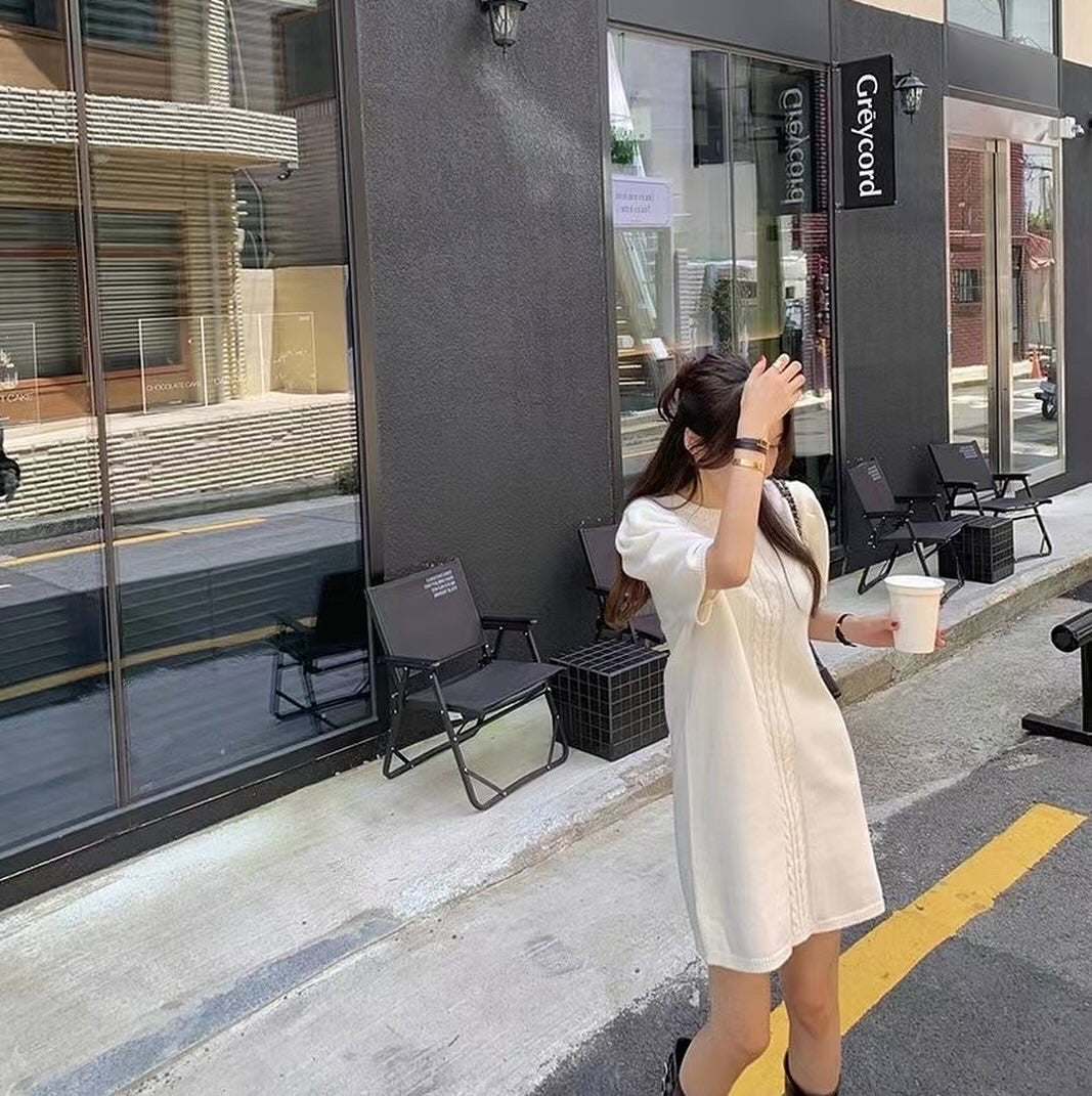 ヴィンテージ風ツイストワンピース