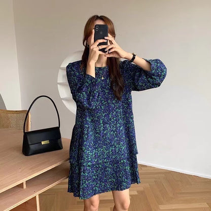 Vintage Floral Print Dress