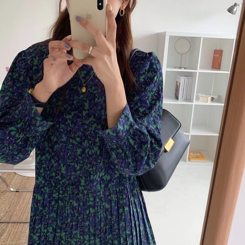 Vintage Floral Print Dress