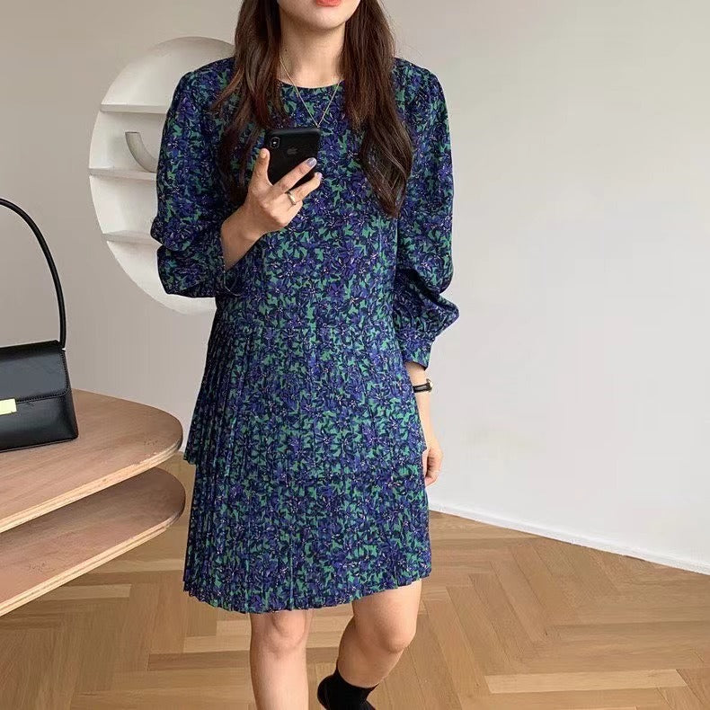 Vintage Floral Print Dress