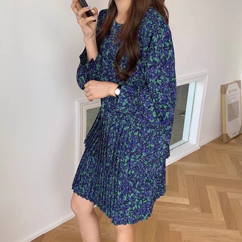 Vintage Floral Print Dress