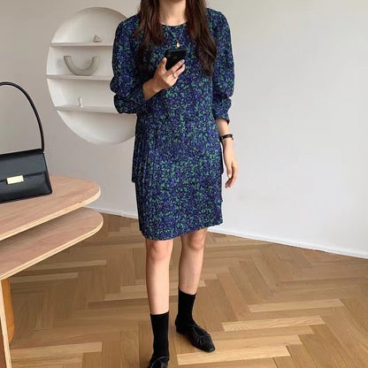 Vintage Floral Print Dress