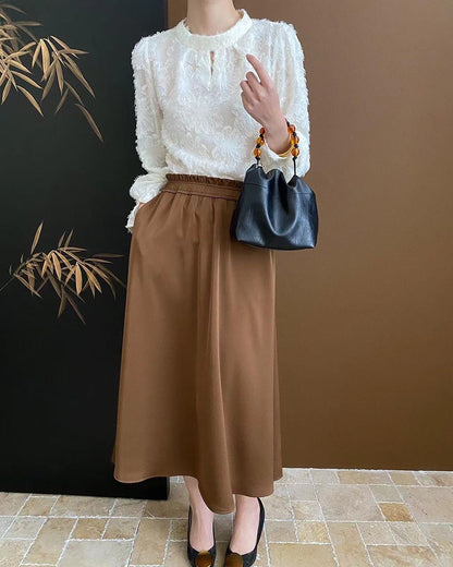 Velvet flocked lace top