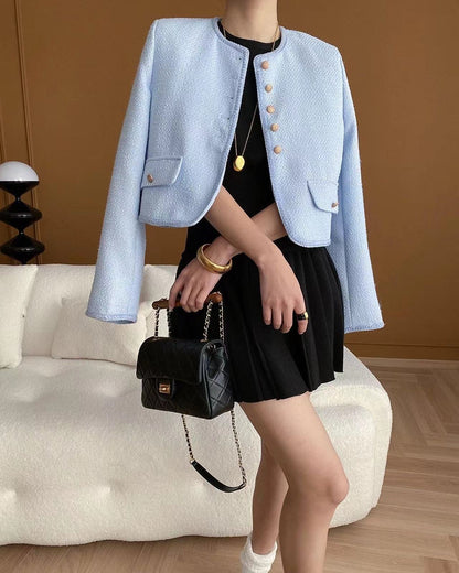 Crew Neck Knitted Three-Piece Set