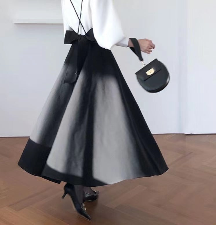 法式黑白裙套裝