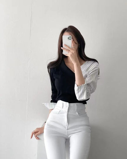 Irregular Striped Shirt