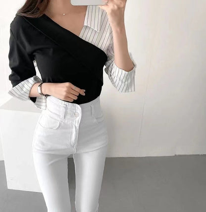 Irregular Striped Shirt