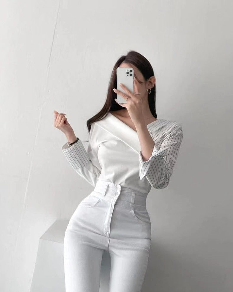 Irregular Striped Shirt