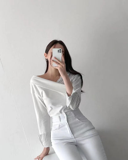 Irregular Striped Shirt