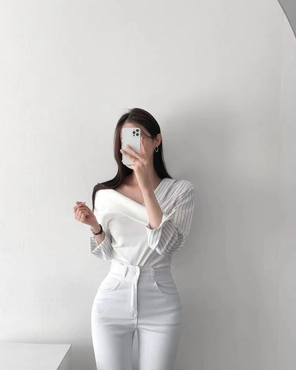 Irregular Striped Shirt