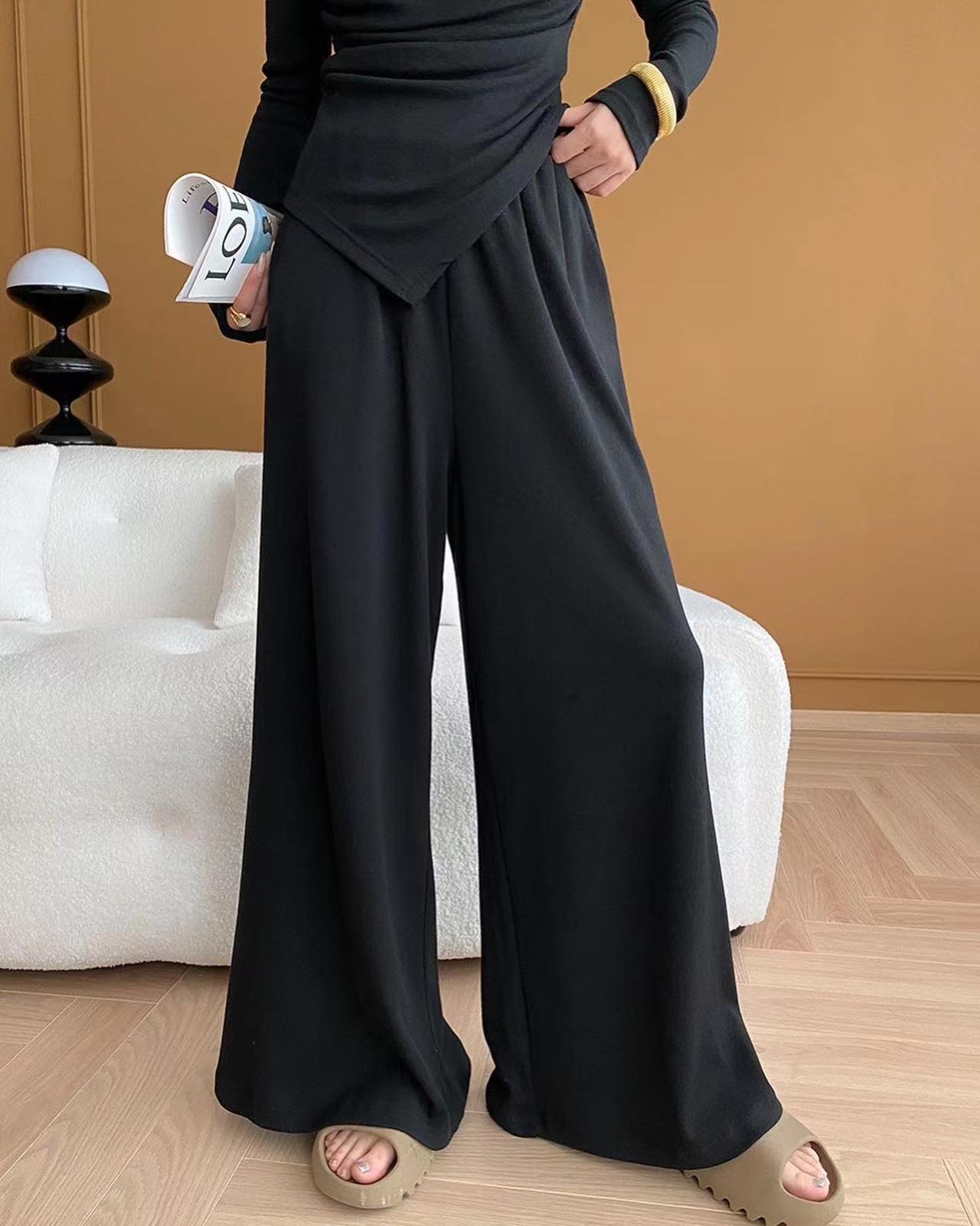 Knit Top + Wide Leg Pants Two-Piece Set
