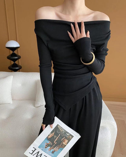 Knit Top + Wide Leg Pants Two-Piece Set