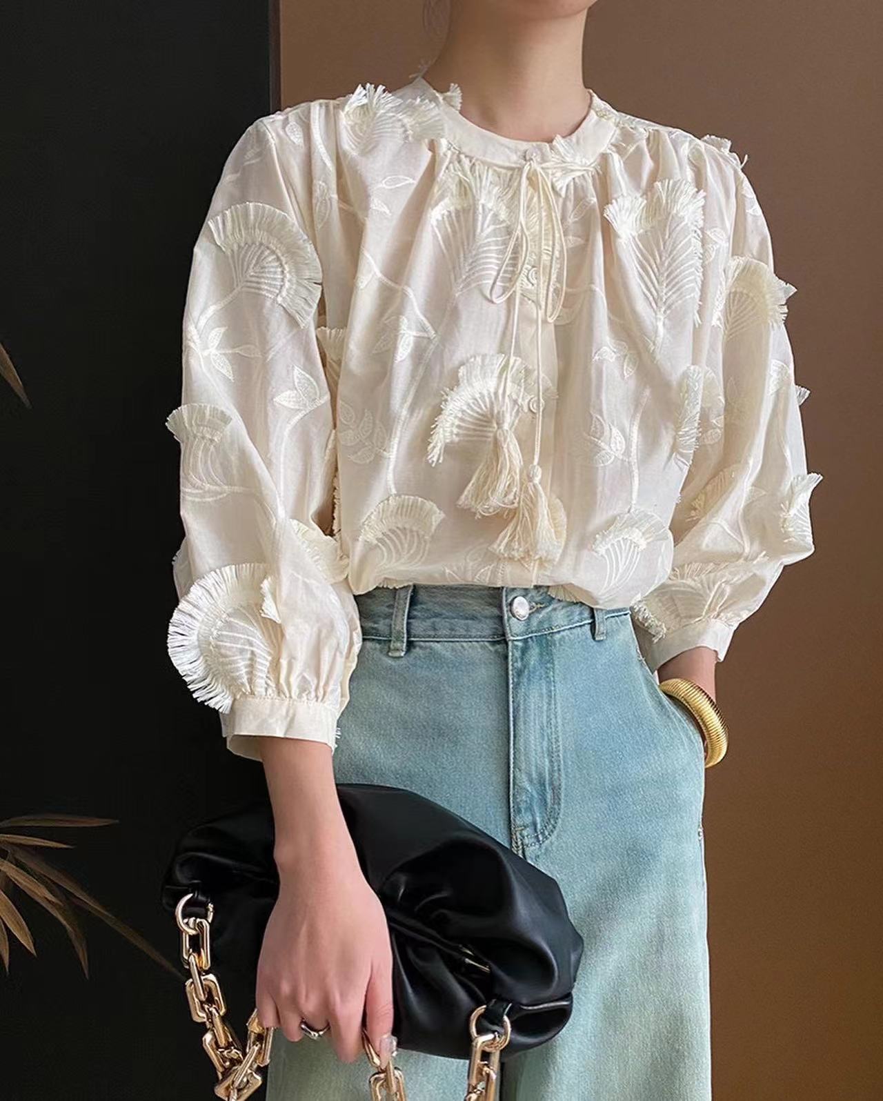 3D Fan-shaped Embroidered Shirt