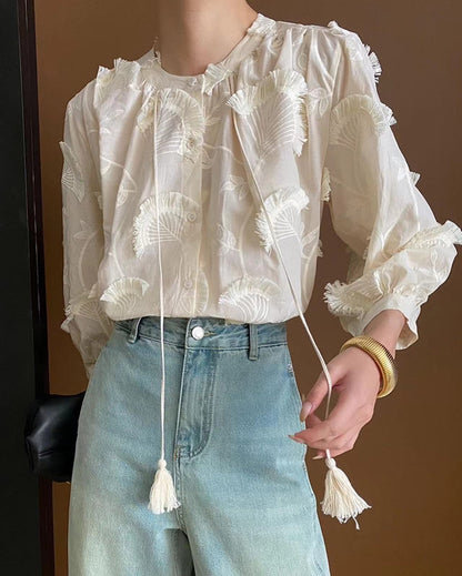 3D Fan-shaped Embroidered Shirt
