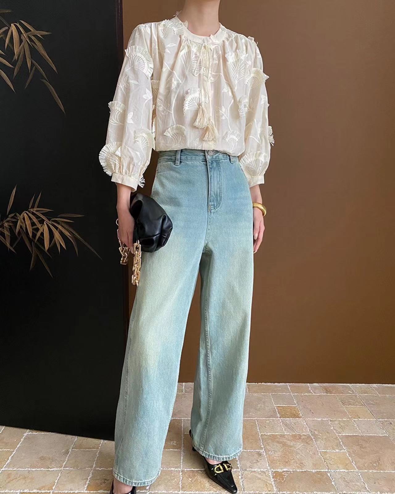 3D Fan-shaped Embroidered Shirt