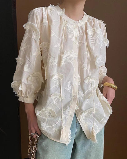 3D Fan-shaped Embroidered Shirt