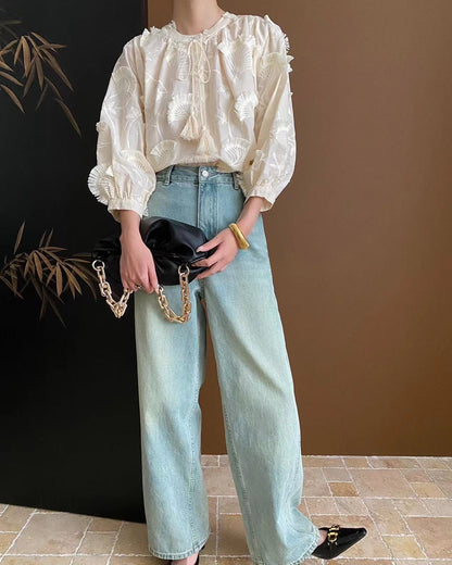 3D Fan-shaped Embroidered Shirt