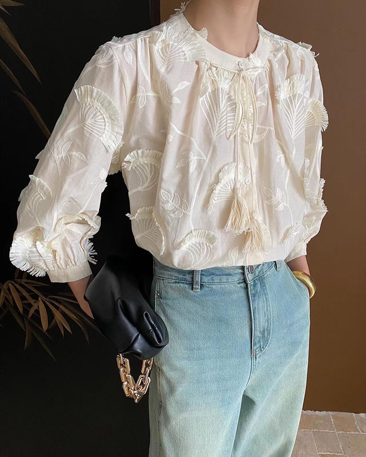 3D Fan-shaped Embroidered Shirt