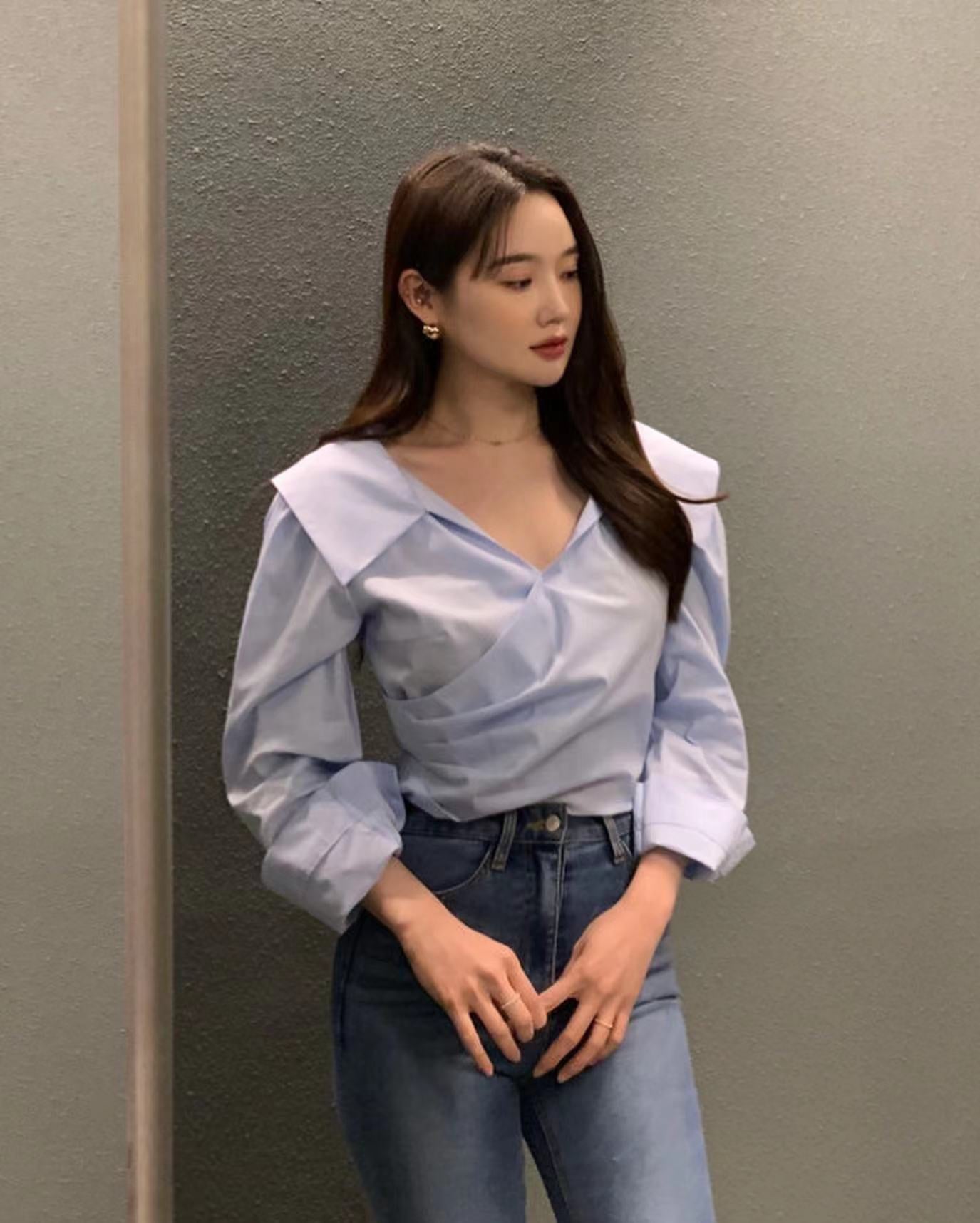 クロスプリーツシャツ