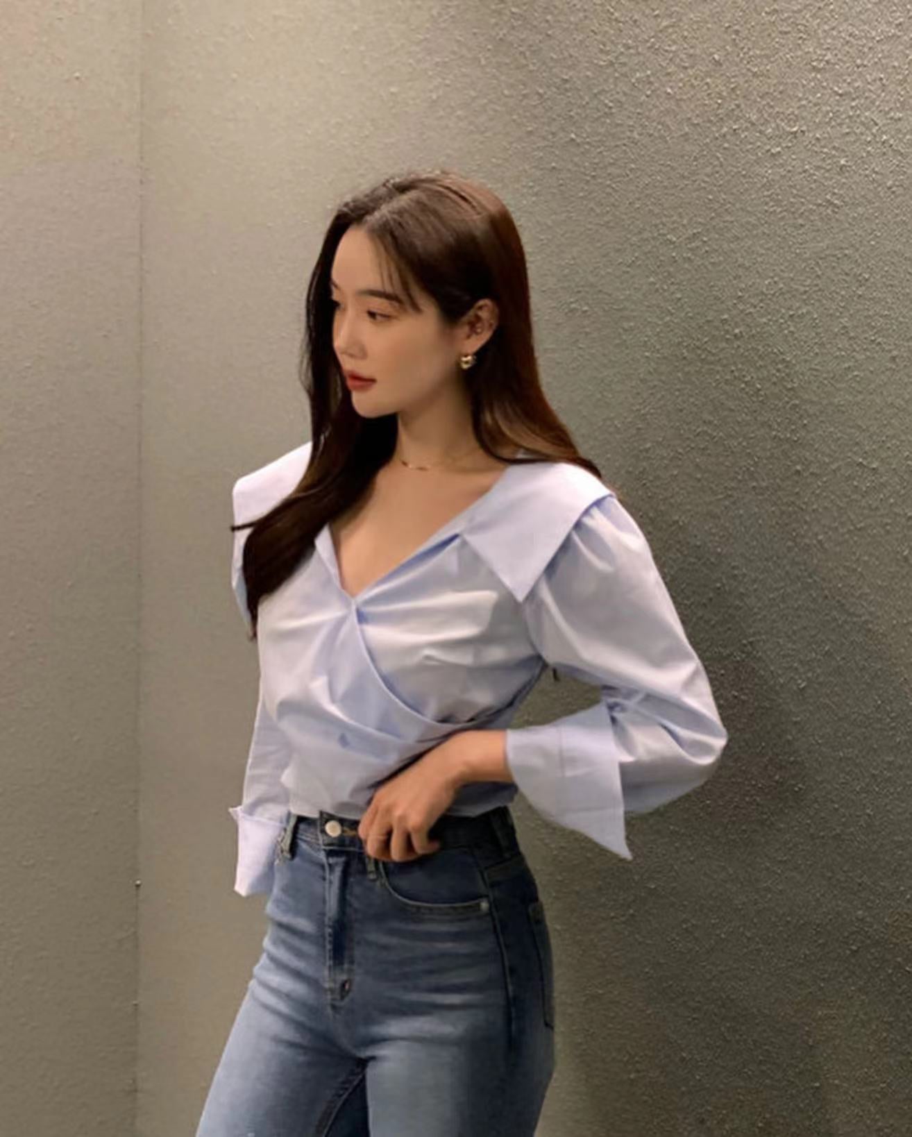 クロスプリーツシャツ