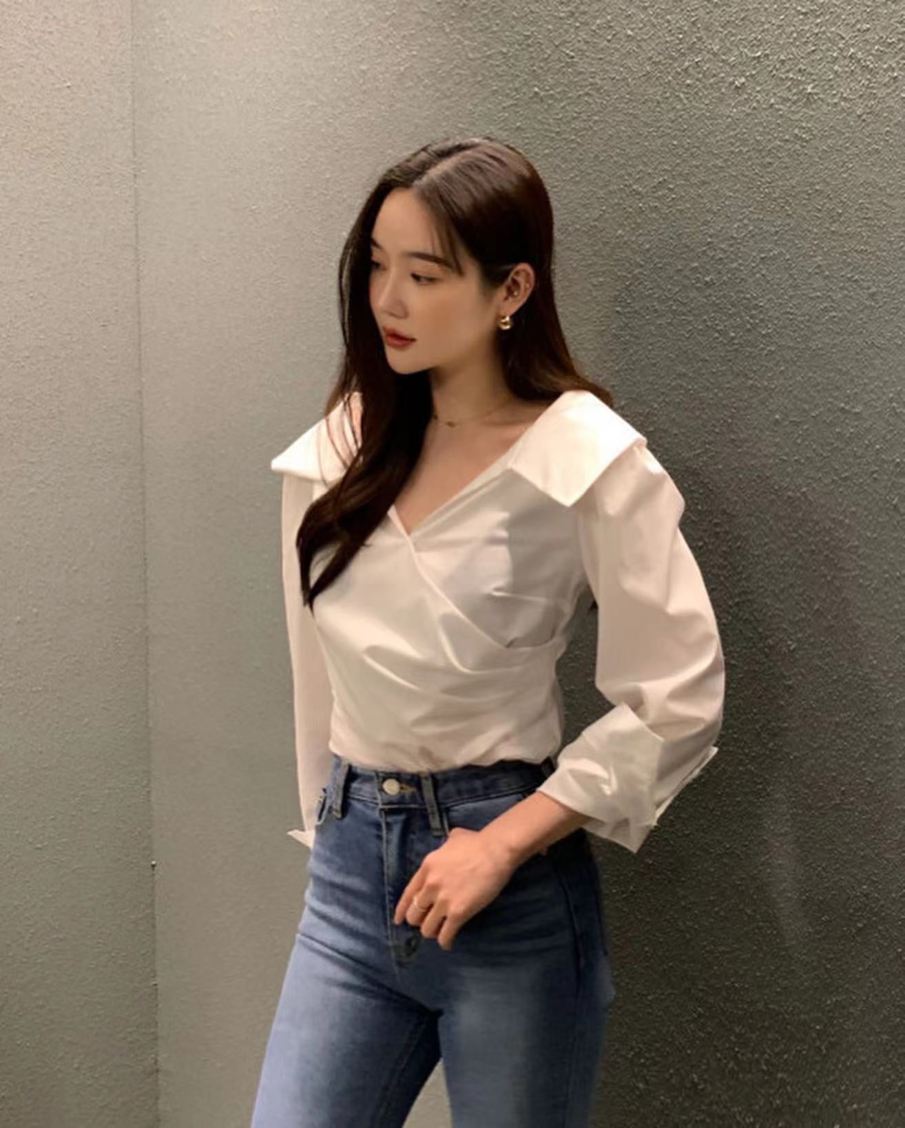 クロスプリーツシャツ