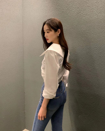 クロスプリーツシャツ