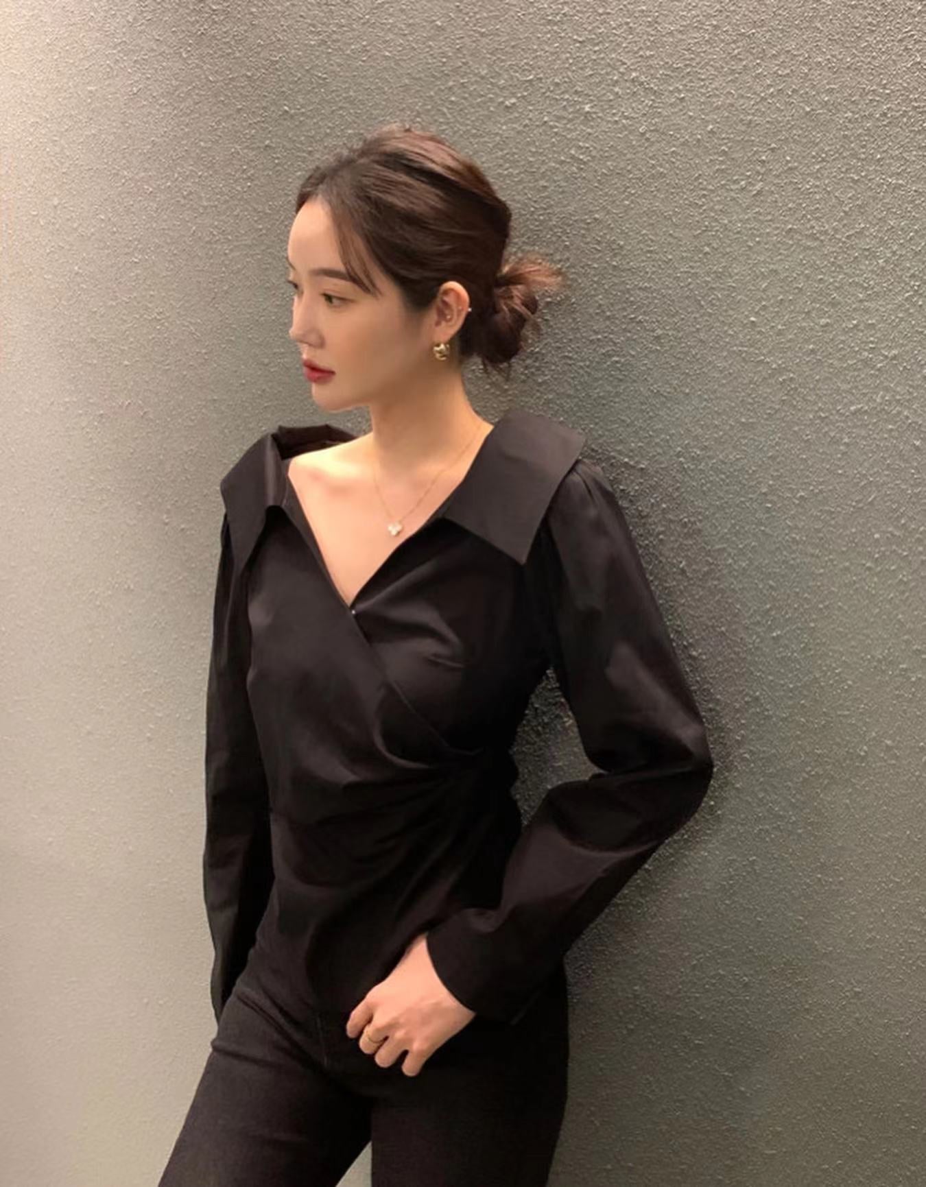 クロスプリーツシャツ