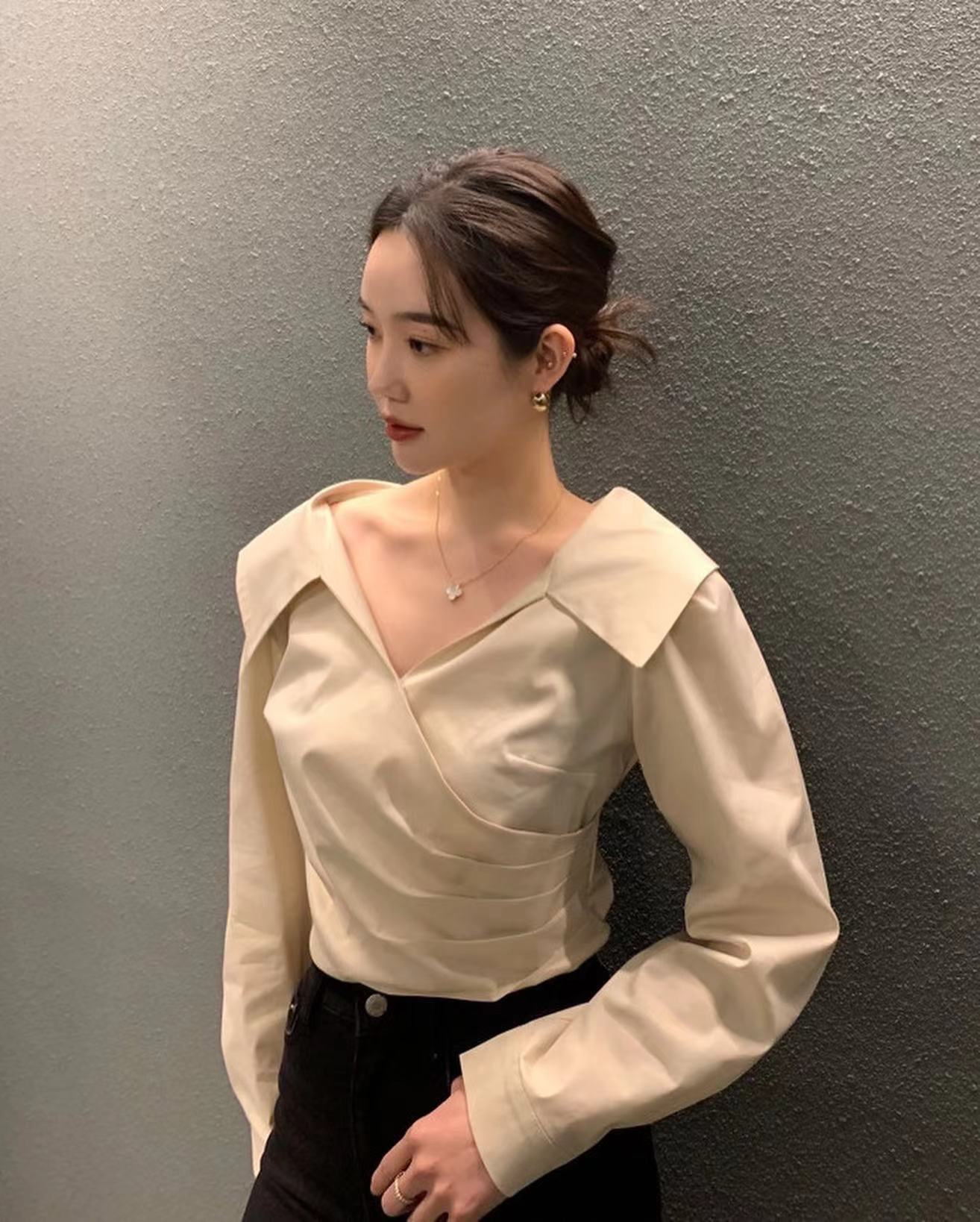 クロスプリーツシャツ