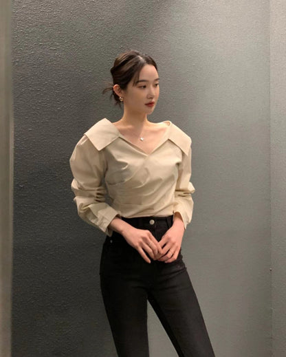 クロスプリーツシャツ