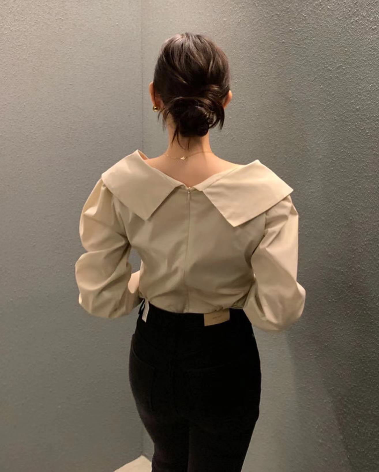 クロスプリーツシャツ