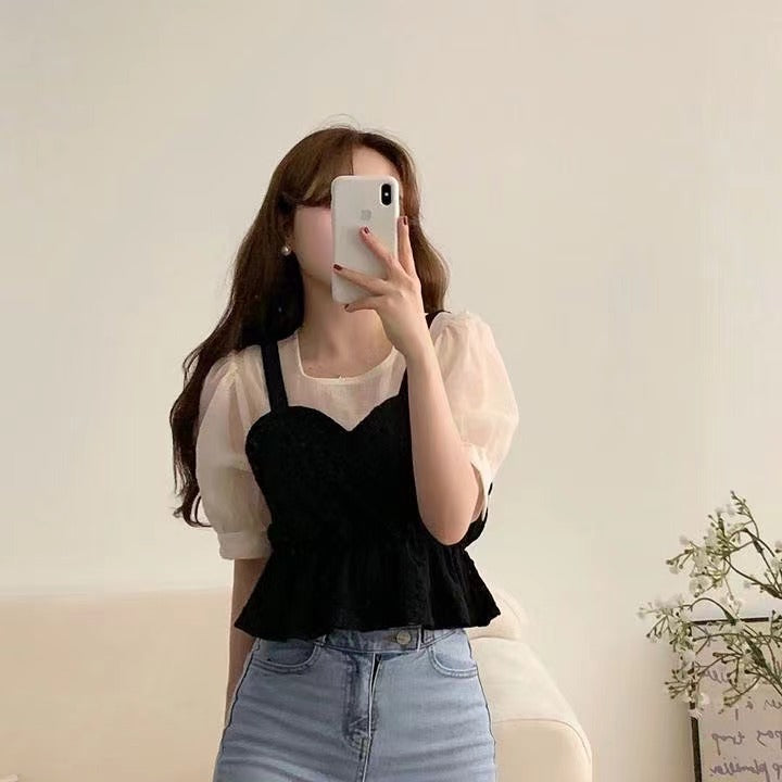 フレンチスタイルのドッキング風トップス