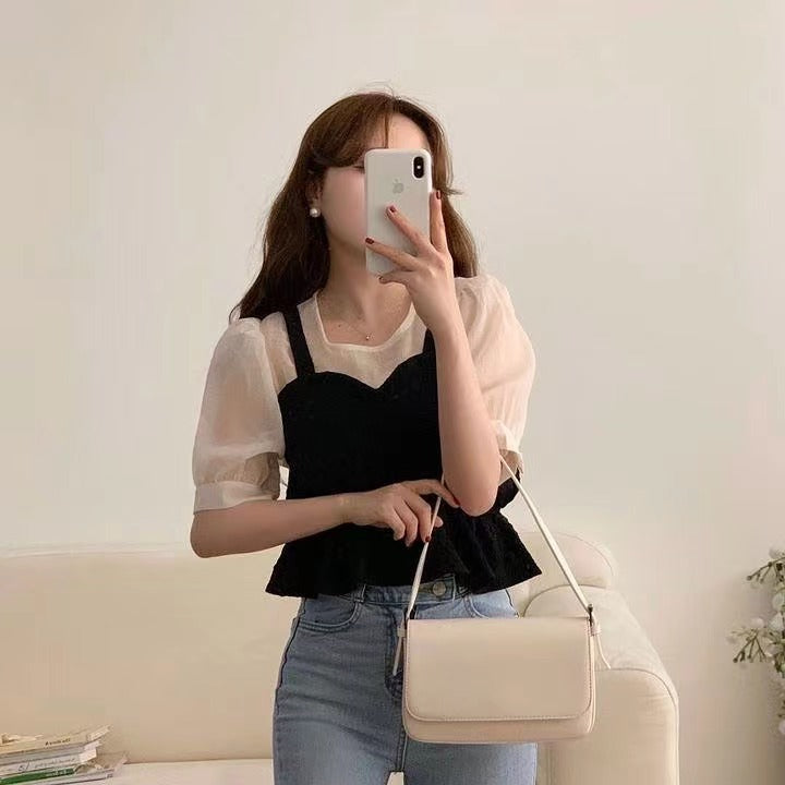 フレンチスタイルのドッキング風トップス