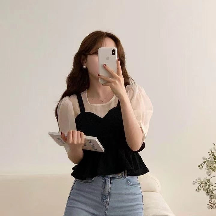 フレンチスタイルのドッキング風トップス