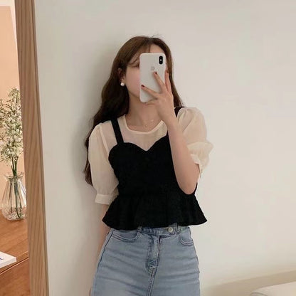 フレンチスタイルのドッキング風トップス