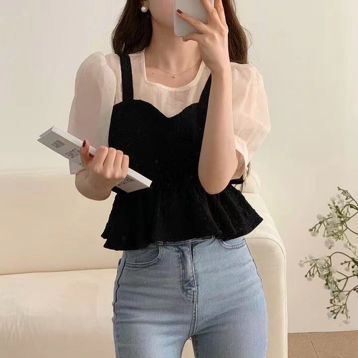 フレンチスタイルのドッキング風トップス