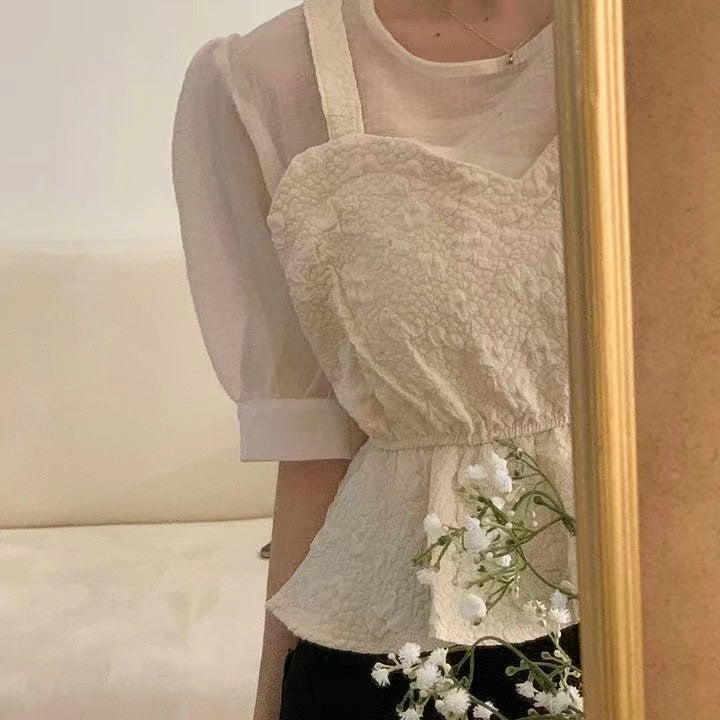 フレンチスタイルのドッキング風トップス