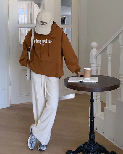 華夫格直筒休閒褲