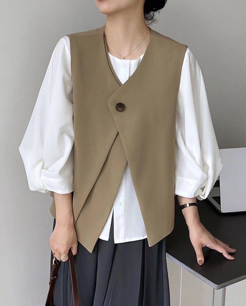 Double-breasted suit vest