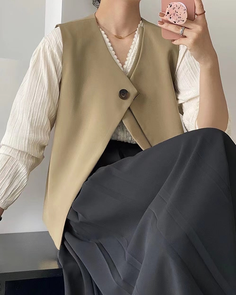 Double-breasted suit vest