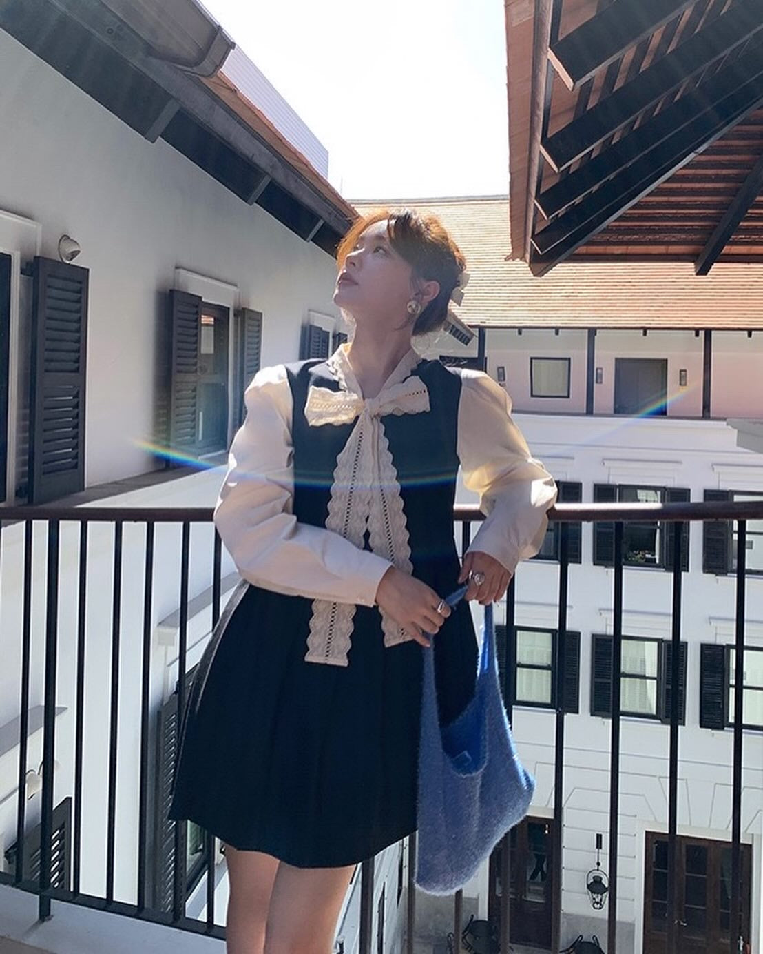 Pleated Dress with Bow